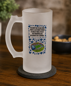 Stockport County Frosted Beer Glass I Love You More Than That Love Hearts