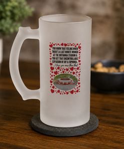 Stoke City Frosted Beer Glass I Love You More Than That Love Hearts