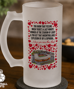 Sunderland Frosted Beer Glass I Love you More Than That Love Hearts