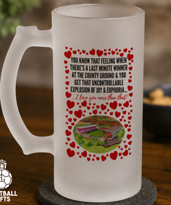 Swindon Town Frosted Beer Glass I Love You More Than That Love Hearts