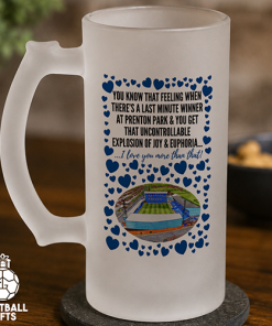 Tranmere Rovers Frosted Beer Glass I Love You More Than That Love Hearts