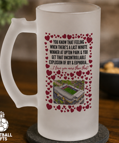 West Ham Frosted Beer Glass I Love You More Than That Love Hearts