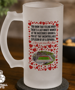 Wrexham Frosted Beer Glass I Love You More Than That Love Hearts