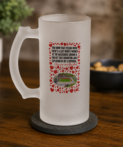 Wrexham Frosted Beer Glass I Love You More Than That Love Hearts