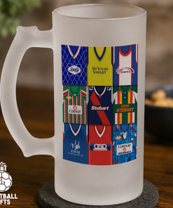 Carlisle Utd Retro Shirt Montage Frosted Beer Glass Classic Kits