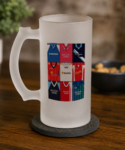 Crewe Alexandra Retro Shirt Montage Frosted Beer Glass Classic Kits
