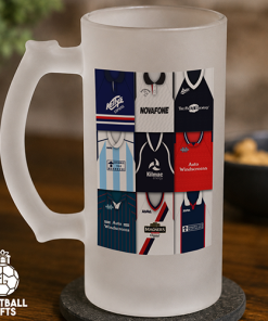 Dundee Retro Shirt Montage Frosted Beer Glass Classic Kits