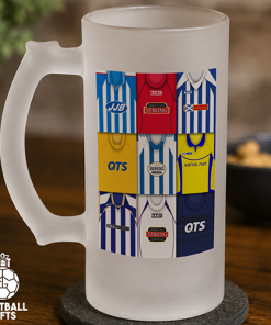 Kilmarnock Retro Shirt Montage Frosted Beer Glass Classic Kits
