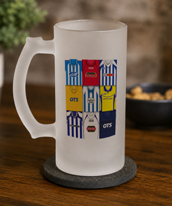 Kilmarnock Retro Shirt Montage Frosted Beer Glass Classic Kits