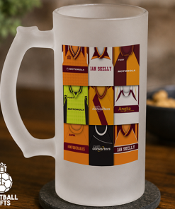 Motherwell Retro Shirt Montage Frosted Beer Glass Classic Kits