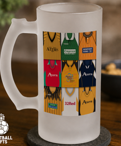 Newport County Retro Shirt Montage Frosted Beer Glass Classic Kits