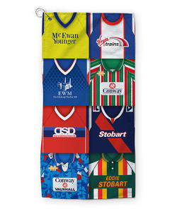 Alternative view of Golf Towel Carlisle Utd Classic Kits Montage Retro Shirt Golf Towel