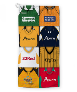 Alternative view of Golf Towel Newport County Classic Kits Montage Retro Shirt Golf Towel