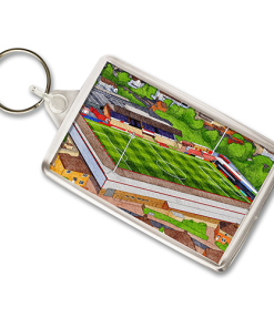 Cheltenham Town Around The Grounds EV Charger Points Stadium Water Colour Keyring