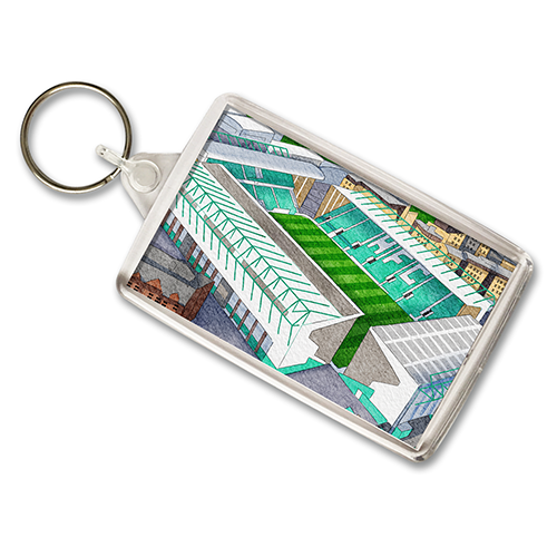 Hibernian Around The Grounds Easter Road Stadium Water Colour Keyring