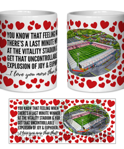 Bournemouth Fan Mug I Love you More Than That Love Hearts Mug Cup Valentines Day