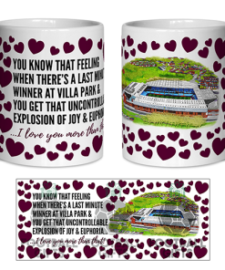 Aston Villa Fan Mug I Love you More Than That Love Hearts Mug Cup Valentines Day