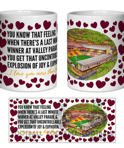 Bradford City Fan Mug I Love you More Than That Love Hearts Mug Cup Valentines Day