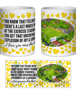 Harrogate Town Fan Mug I Love you More Than That Love Hearts Mug Cup Valentines Day