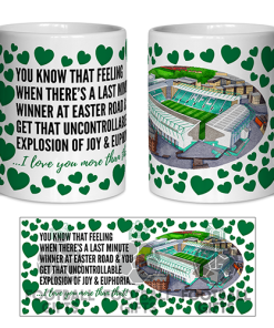 Hibernian Fan Mug I Love you More Than That Love Hearts Mug Cup Valentines Day