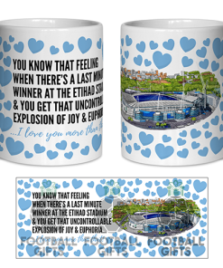 Man City Fan Mug I Love you More Than That Love Hearts Mug Cup Valentines Day