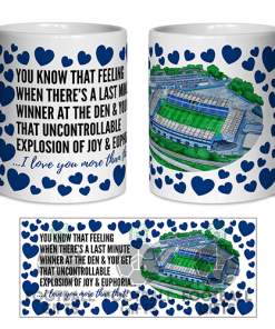 Millwall Fan Mug I Love you More Than That Love Hearts Mug Cup Valentines Day