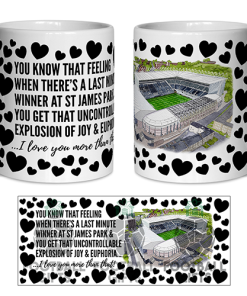 Newcastle Fan Mug I Love you More Than That Love Hearts Mug Cup Valentines Day