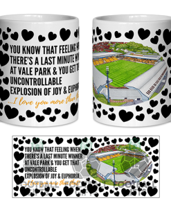 Port Vale Fan Mug I Love you More Than That Love Hearts Mug Cup Valentines Day