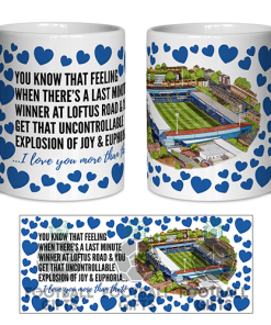 QPR Fan Mug I Love you More Than That Love Hearts Mug Cup Valentines Day