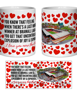 Sheffield United Fan Mug I Love you More Than That Love Hearts Mug Cup Valentines Day
