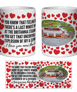 Stoke City Fan Mug I Love you More Than That Love Hearts Mug Cup Valentines Day