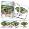 Aberdeen Around The Grounds Pittodrie Stadium Water Colour Mug & Coaster Set