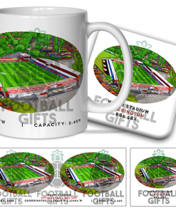 Accrington Stanley Around The Grounds Wham Stadium Water Colour Mug & Coaster Set