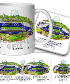 Birmingham City Around The Grounds St Andrews Stadium Water Colour Mug & Coaster Set