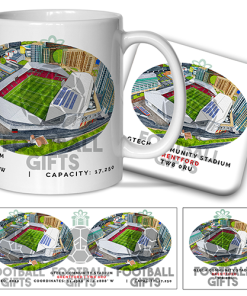Brentford Around The Grounds Gtech Community Stadium Water Colour Mug & Coaster Set