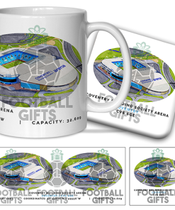 Coventry Around The Grounds Coventry Building Society Arena Water Colour Mug & Coaster Set