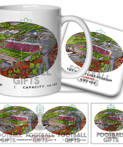 Crewe Alexandra Around The Grounds The Mornflake Stadium Water Colour Mug & Coaster Set