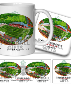 Fleetwood Town Around The Grounds Highbury Stadium Water Colour Mug & Coaster Set