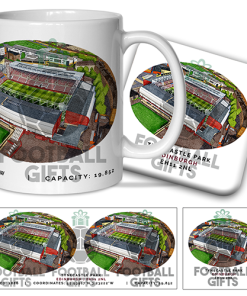 Hearts Around The Grounds Tynecastle Park Stadium Water Colour Mug & Coaster Set