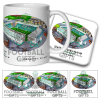 Hibernian Around The Grounds Easter Road Stadium Water Colour Mug & Coaster Set