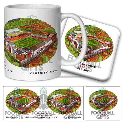 Leyton Orient Around The Grounds Brisbane Road Water Colour Mug & Coaster Set