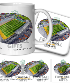 Newport County Around The Grounds Rodney Parade Water Colour Mug & Coaster Set