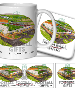 Northampton Town Around The Grounds Sixfields Stadium Water Colour Mug & Coaster Set
