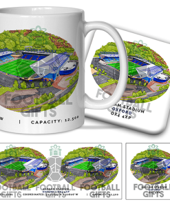 Oxford United Around The Grounds Kassam Stadium Water Colour Mug & Coaster Set