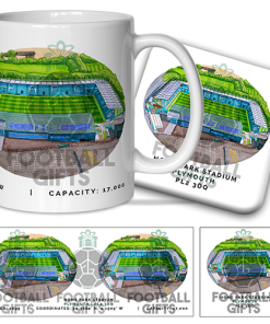 Plymouth Argyle Around The Grounds Home Park Stadium Water Colour Mug & Coaster Set