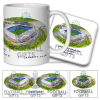 Reading Around The Grounds Madejski Stadium Water Colour Mug & Coaster Set