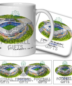 Reading Around The Grounds Madejski Stadium Water Colour Mug & Coaster Set