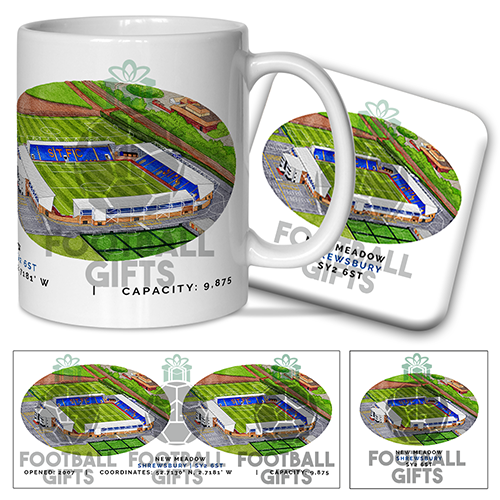 Shrewsbury Town Around The Grounds New Meadow Stadium Water Colour Mug & Coaster Set