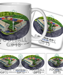 St Johnstone Around The Grounds McDiarmid Park Stadium Water Colour Mug & Coaster Set