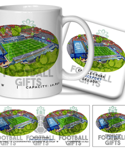 Stockport County Around The Grounds Edgeley Park Stadium Water Colour Mug & Coaster Set
